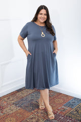 Vestido Sara - Malha Confort Midi com Manga - Naguirre Shop