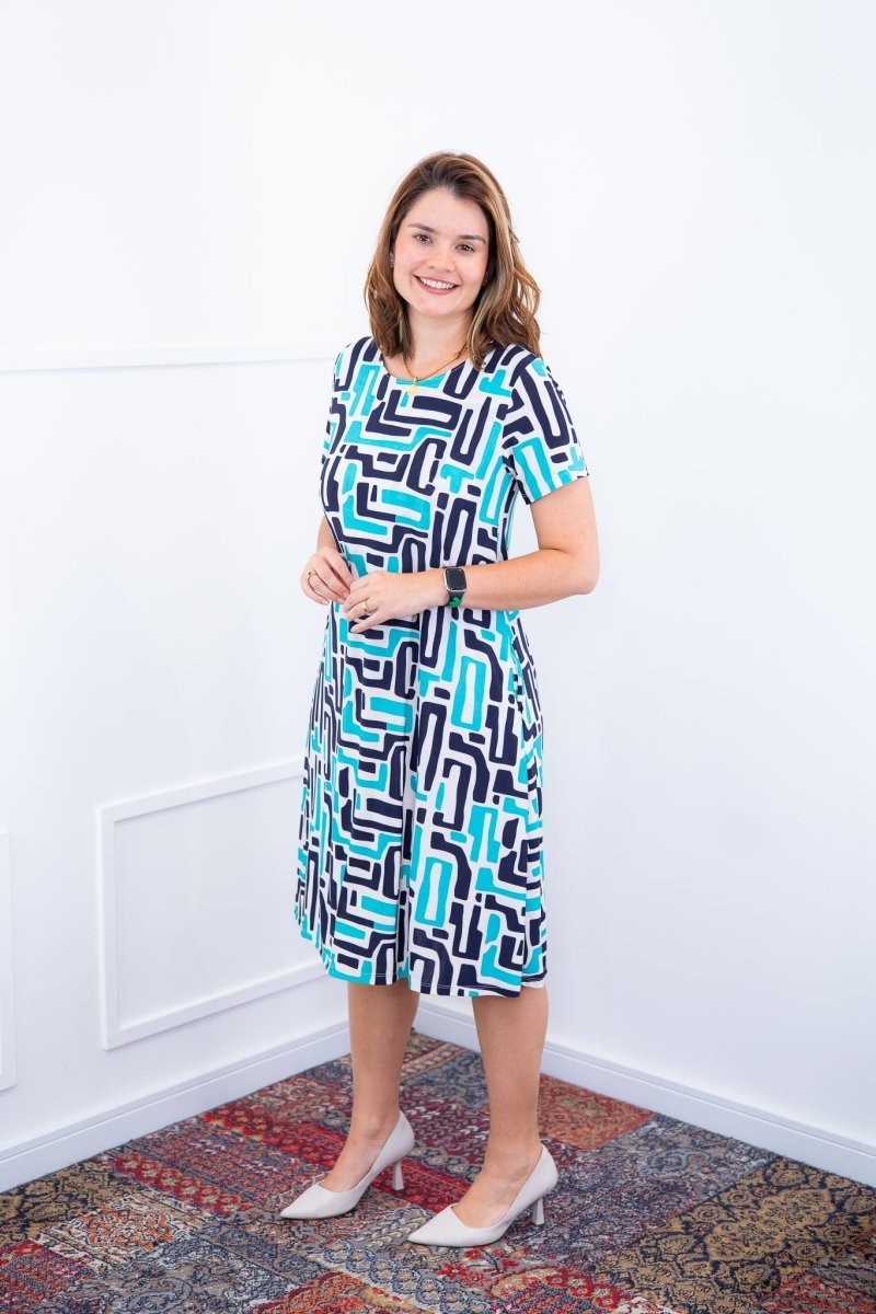 Vestido Sara - Malha Confort Midi com Manga - Naguirre Shop