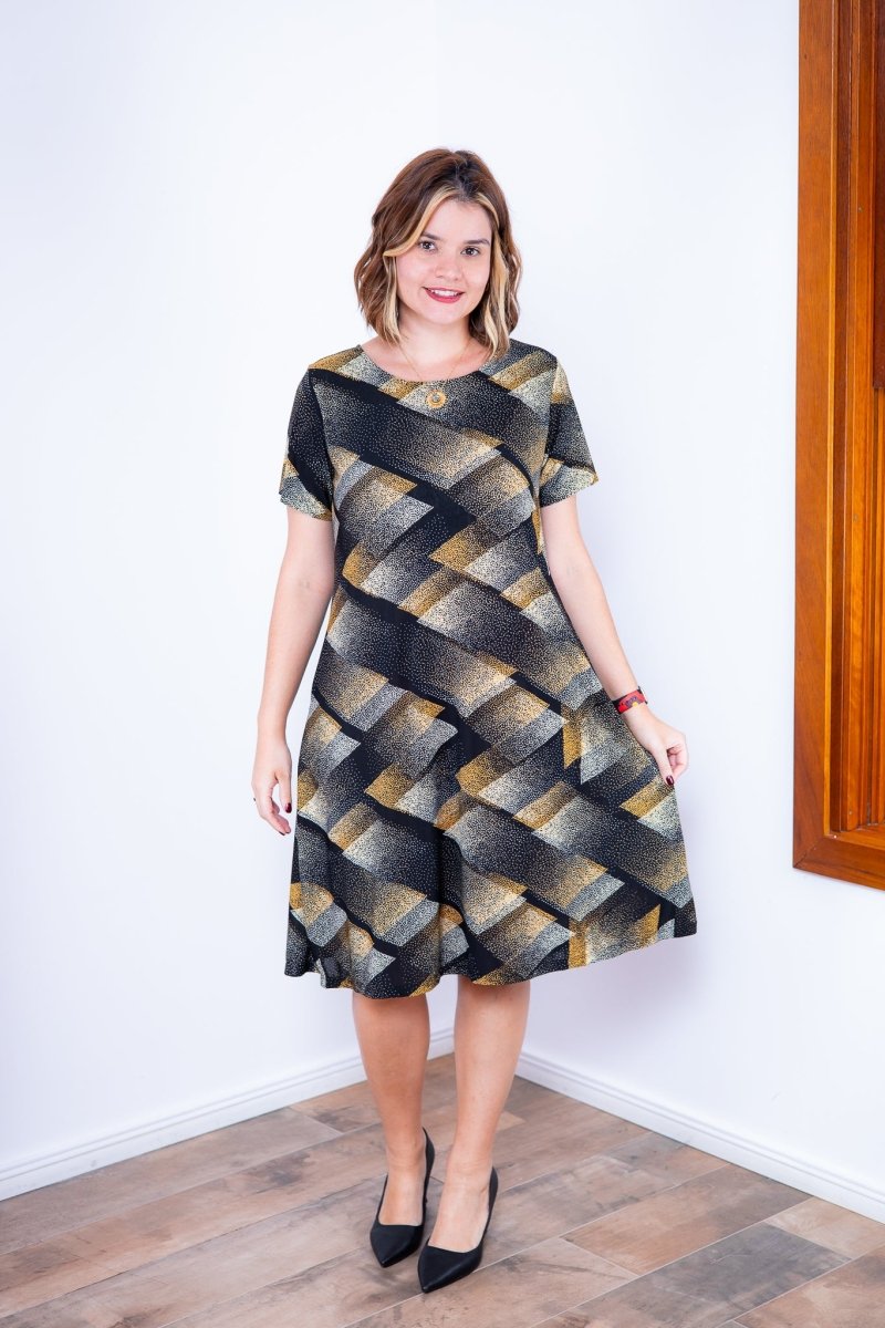 Vestido Sara - Malha Confort Midi com Manga - Naguirre Shop