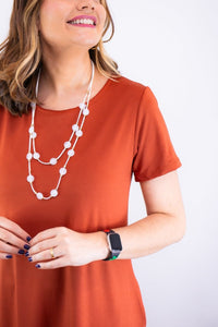 Vestido Sara - Malha Confort Midi com Manga - Naguirre Shop