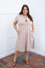 Vestido Sara - Malha Confort Midi com Manga - Naguirre Shop