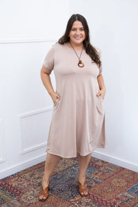Vestido Sara - Malha Confort Midi com Manga - Naguirre Shop