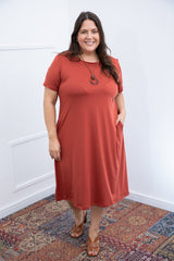 Vestido Sara - Malha Confort Midi com Manga - Naguirre Shop