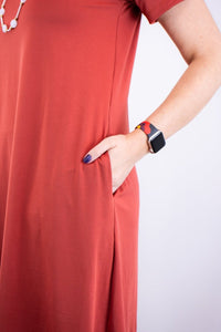 Vestido Sara - Malha Confort Midi com Manga - Naguirre Shop