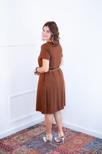 Vestido Sara - Malha Confort Midi com Manga - Naguirre Shop