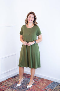 Vestido Sara - Malha Confort Midi com Manga - Naguirre Shop