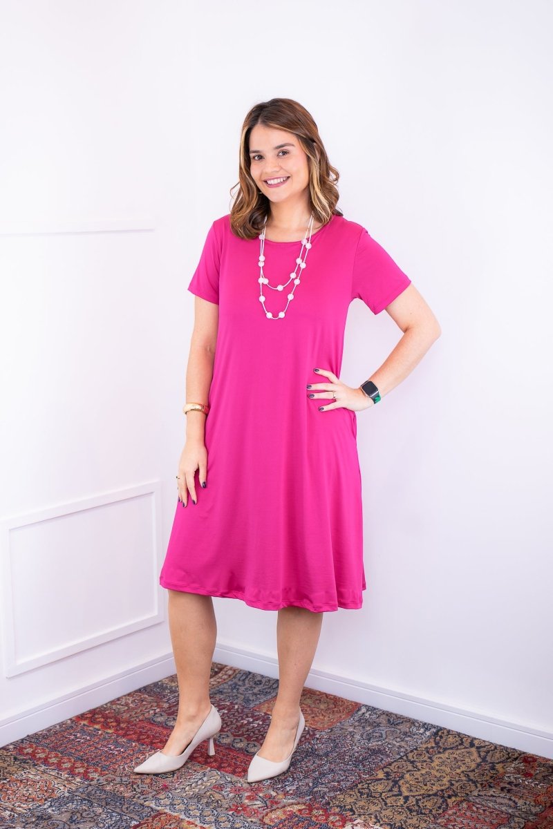 Vestido Sara - Malha Confort Midi com Manga - Naguirre Shop