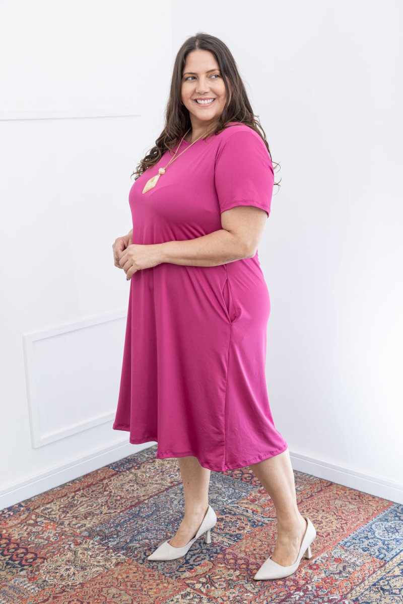 Vestido Sara - Malha Confort Midi com Manga - Naguirre Shop