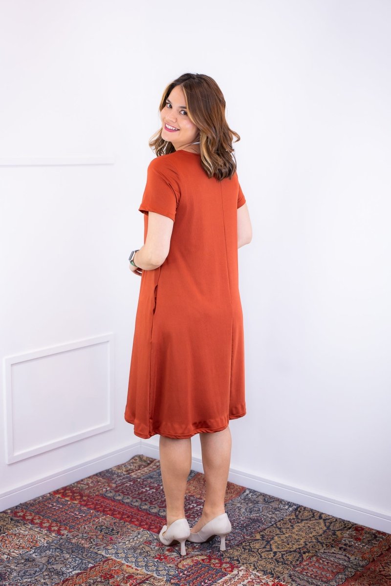 Vestido Sara - Malha Confort Midi com Manga - Naguirre Shop