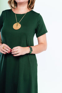 Vestido Sara - Malha Confort Midi com Manga - Naguirre Shop