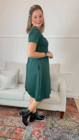 Vestido Sara - Malha Confort Midi com Manga - Naguirre Shop