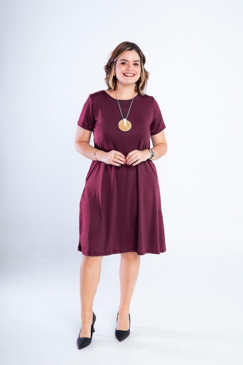 Vestido Sara - Malha Confort Midi com Manga - Naguirre Shop