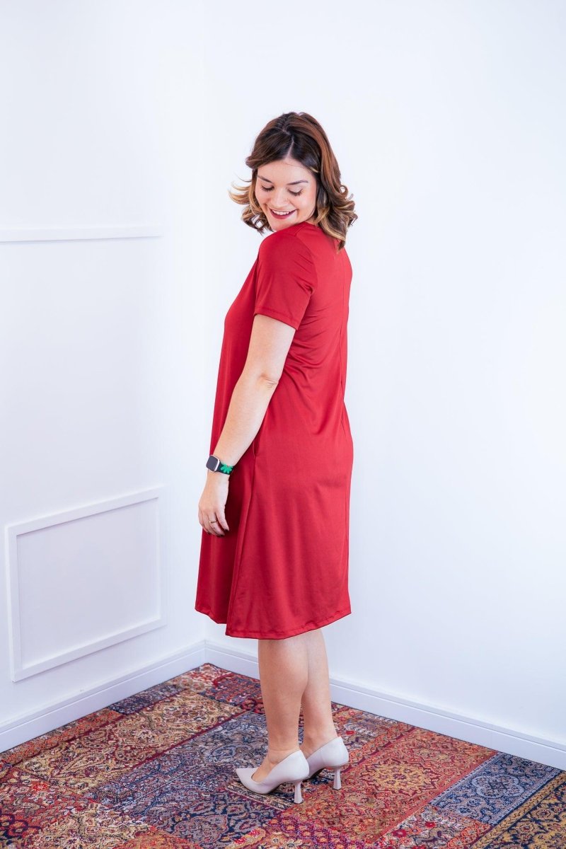 Vestido Sara - Malha Confort Midi com Manga - Naguirre Shop