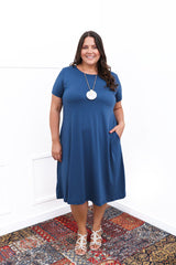 Vestido Sara - Malha Confort Midi com Manga - Naguirre Shop