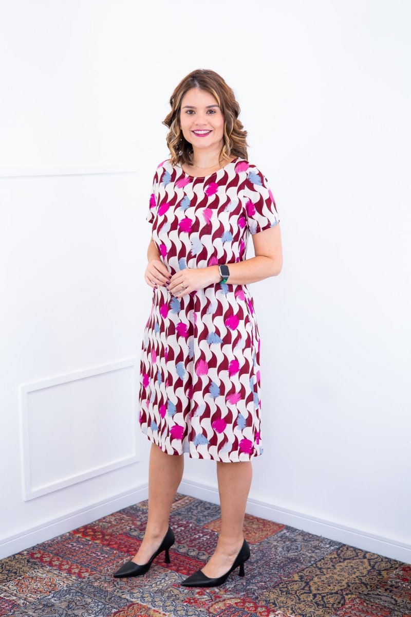 Vestido Sara - Malha Confort Midi com Manga - Naguirre Shop