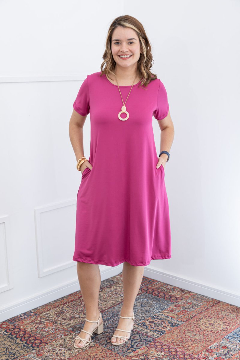 Vestido Sara - Malha Confort Midi com Manga - Naguirre Shop