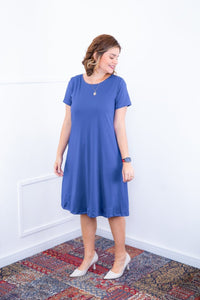Vestido Sara - Malha Confort Midi com Manga - Naguirre Shop