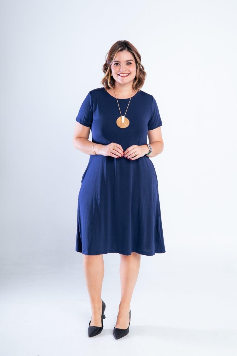 Vestido Sara - Malha Confort Midi com Manga - Naguirre Shop