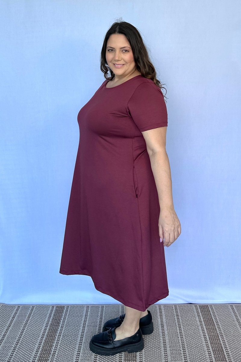 Vestido Sara - Malha Confort Midi com Manga - Naguirre Shop