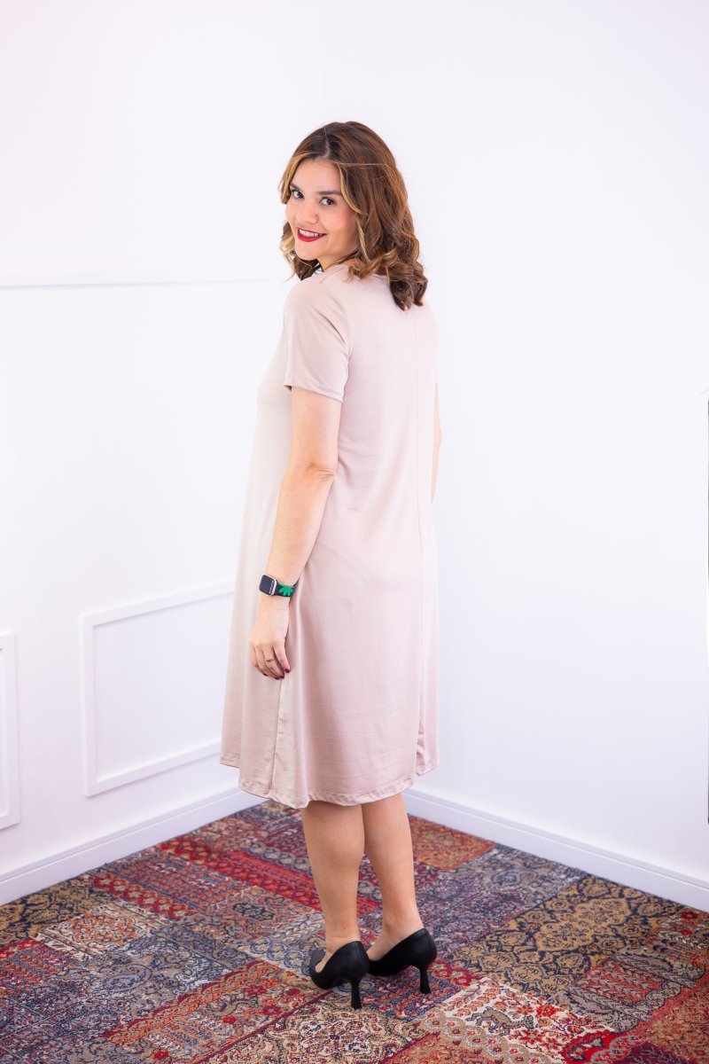 Vestido Sara - Malha Confort Midi com Manga - Naguirre Shop