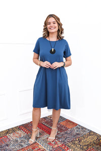 Vestido Sara - Malha Confort Midi com Manga - Naguirre Shop