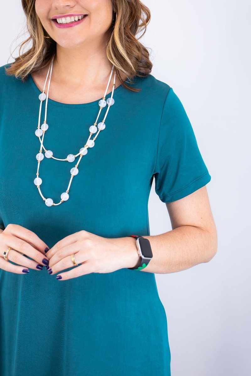 Vestido Sara - Malha Confort Midi com Manga - Naguirre Shop