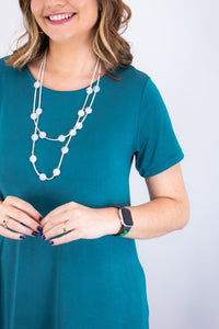 Vestido Sara - Malha Confort Midi com Manga - Naguirre Shop