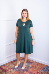 Vestido Sara - Malha Confort Midi com Manga - Naguirre Shop