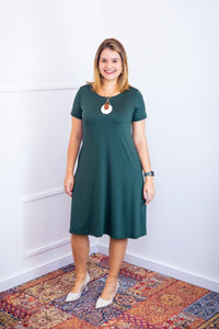 Vestido Sara - Malha Confort Midi com Manga - Naguirre Shop