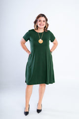 Vestido Sara - Malha Confort Midi com Manga - Naguirre Shop