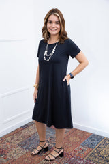 Vestido Sara - Malha Confort Midi com Manga - Naguirre Shop