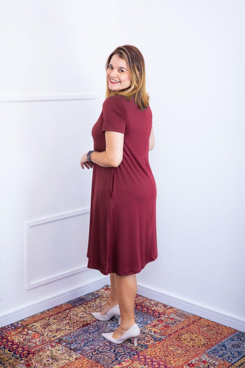 Vestido Sara - Malha Confort Midi com Manga - Naguirre Shop