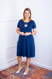 Vestido Sara - Malha Confort Midi com Manga - Naguirre Shop