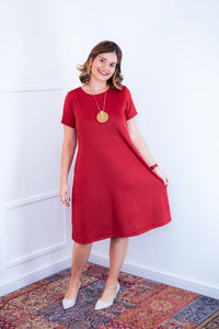 Vestido Sara - Malha Confort Midi com Manga - Naguirre Shop