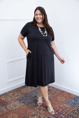 Vestido Sara - Malha Confort Midi com Manga - Naguirre Shop