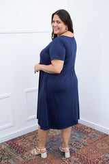 Vestido Sara - Malha Confort Midi com Manga - Naguirre Shop