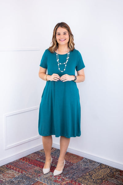 Vestido Sara - Malha Confort Midi com Manga - Naguirre Shop