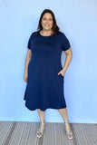 Vestido Sara - Malha Confort Midi com Manga - Naguirre Shop