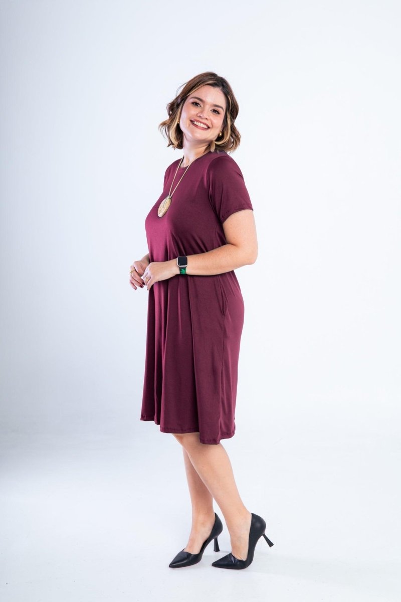 Vestido Sara - Malha Confort Midi com Manga - Naguirre Shop