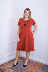 Vestido Sara - Malha Confort Midi com Manga - Naguirre Shop