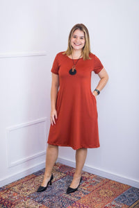 Vestido Sara - Malha Confort Midi com Manga - Naguirre Shop