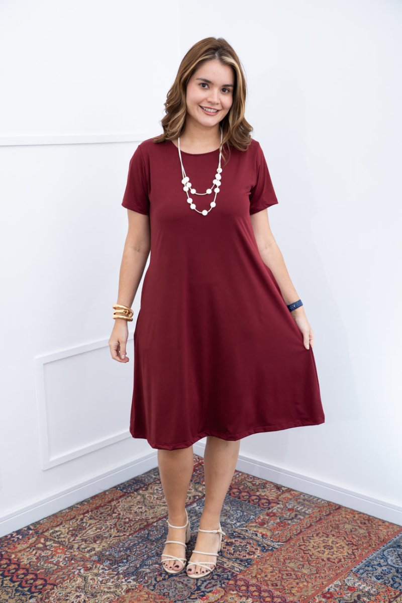 Vestido Sara - Malha Confort Midi com Manga - Naguirre Shop