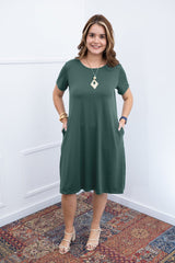 Vestido Sara - Malha Confort Midi com Manga - Naguirre Shop