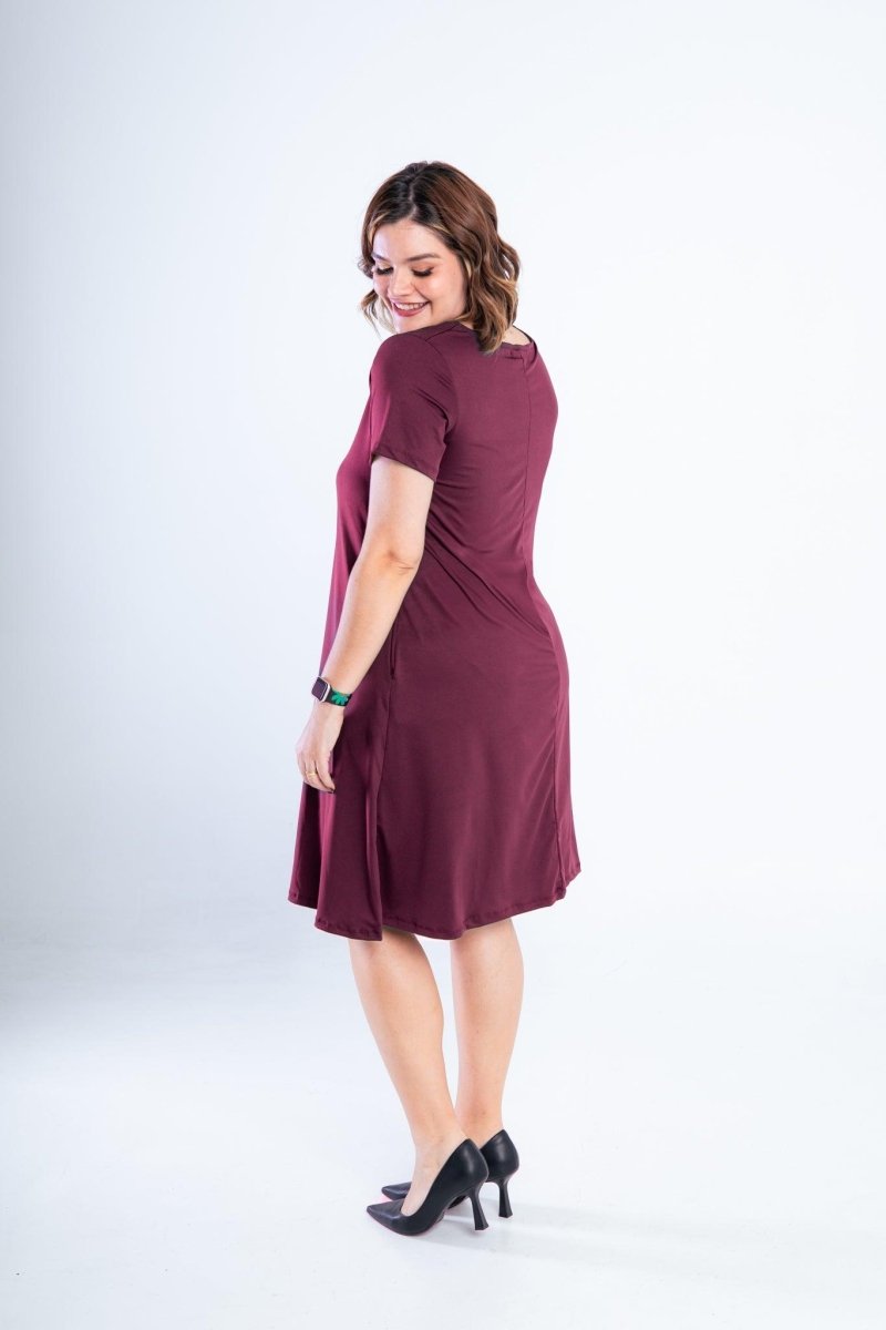 Vestido Sara - Malha Confort Midi com Manga - Naguirre Shop