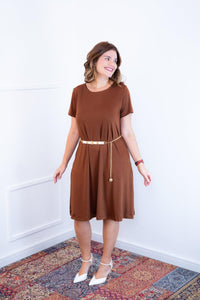 Vestido Sara - Malha Confort Midi com Manga - Naguirre Shop