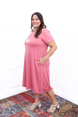 Vestido Sara - Malha Confort Midi com Manga - Naguirre Shop