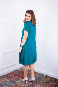 Vestido Sara - Malha Confort Midi com Manga - Naguirre Shop