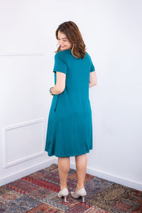 Vestido Sara - Malha Confort Midi com Manga - Naguirre Shop