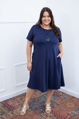 Vestido Sara - Malha Confort Midi com Manga - Naguirre Shop