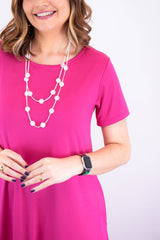 Vestido Sara - Malha Confort Midi com Manga - Naguirre Shop